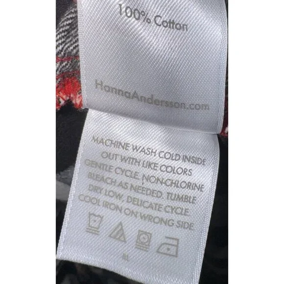 HANNA ANDERSSON Men’s Size XXL Pajama Pant Black White Buffalo Plaid 100% Cotton - Picture 4 of 6